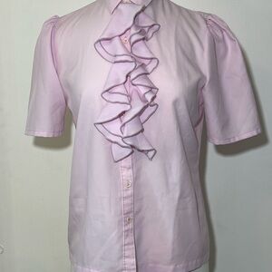 Vintage Shapely Pink Ruffled Women's Top